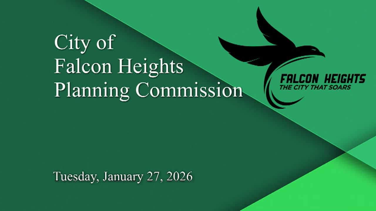 LIVE Falcon Heights Planning Commission Meeting 1-27-26