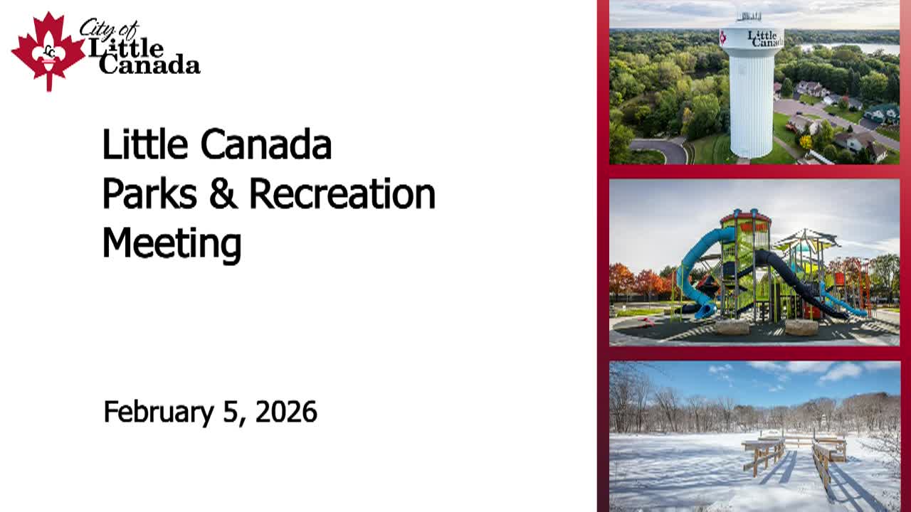 Little Canada Parks and Recreation Commission Meeting 2-5-26