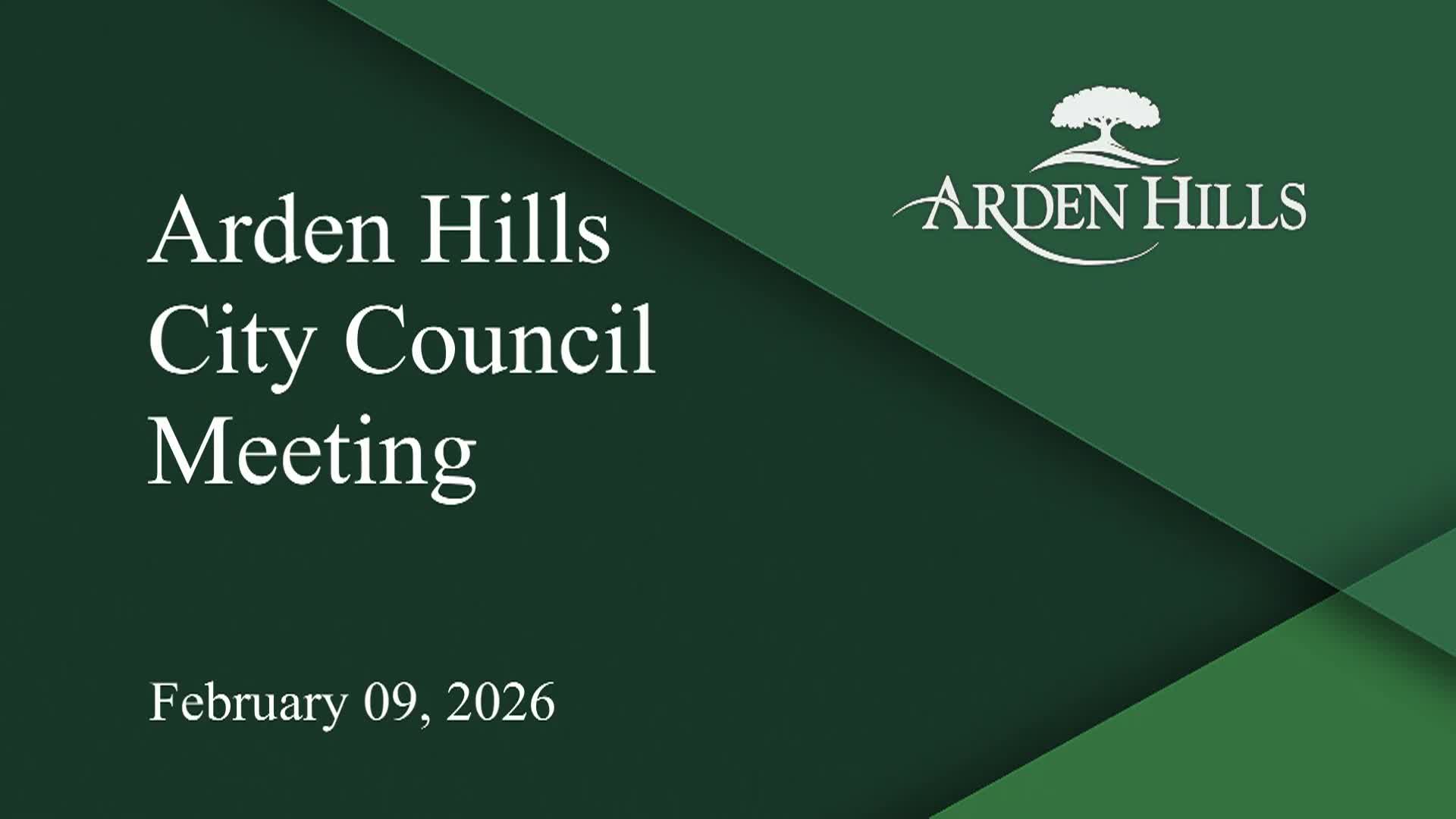 Arden Hills City Council Meeting 2-9-26
