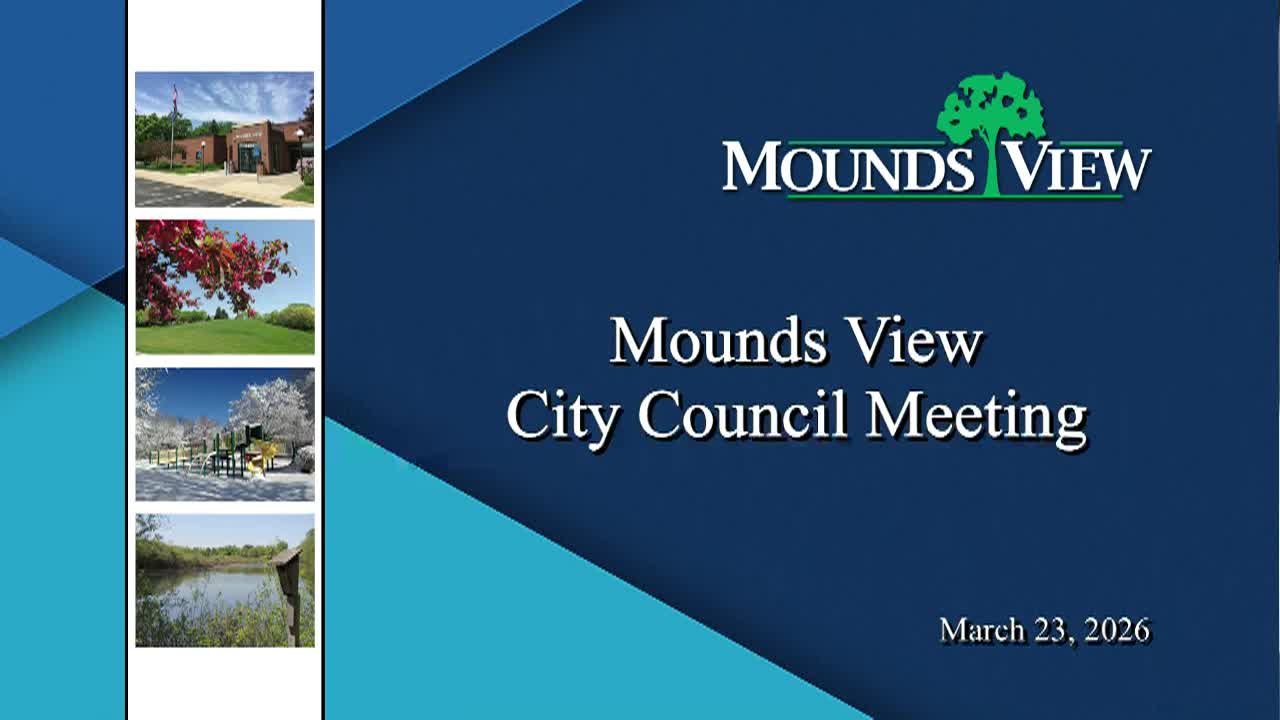 Thumbnail image for LIVE Mounds View City Council Meeting 3-23-2026