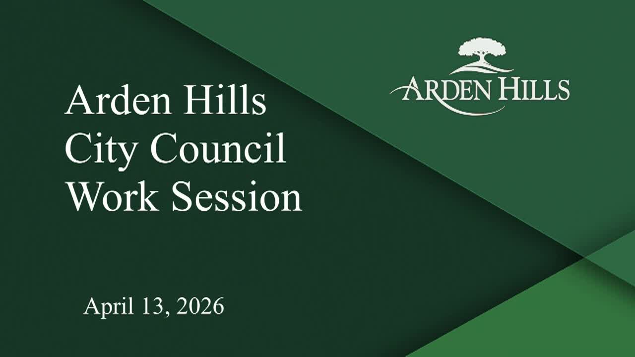 Thumbnail image for LIVE Arden Hills Work Session and City Council Meeting 4-13-2026