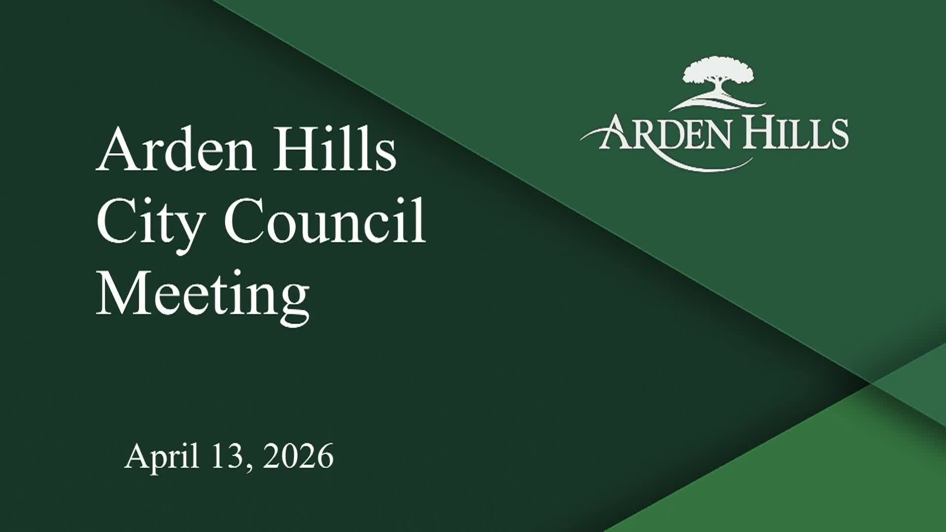 Thumbnail image for Arden Hills City Council Meeting 4-13-2026