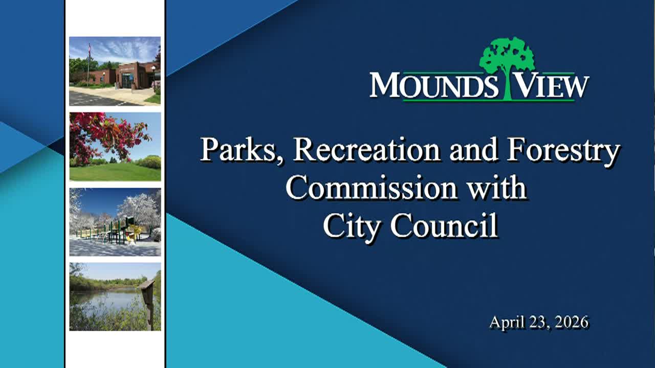 Thumbnail image for LIVE Mounds View Parks, Recreation and Forestry Meeting - 4.23.2026