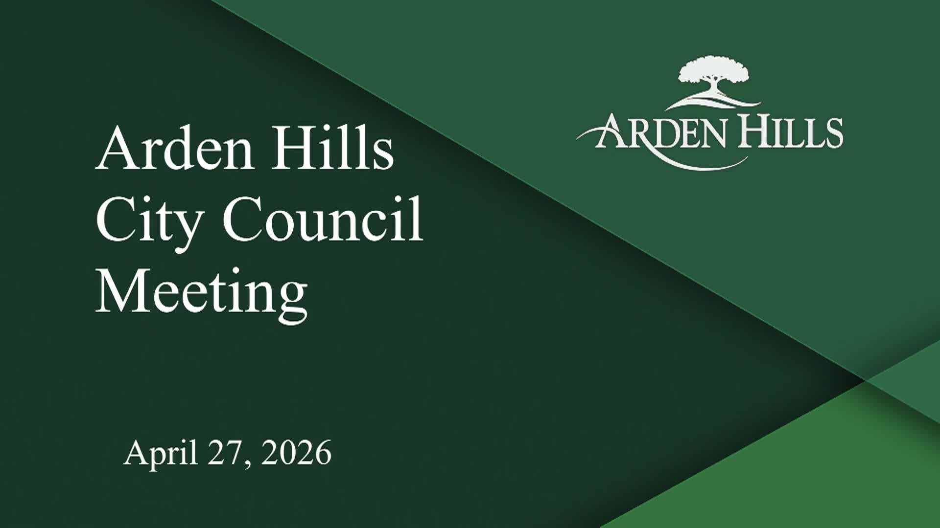 Thumbnail image for  Arden Hills City Council Meeting - 4.27.2026