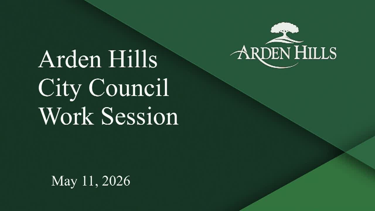 Thumbnail image for Arden Hills City Council Work Session - 5.11.2026