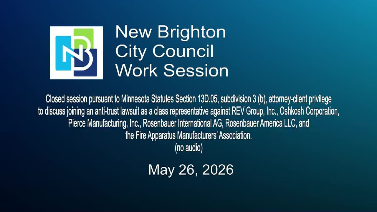 Thumbnail image for LIVE New Brighton Work Session and City Council Meeting - 4.26.2026