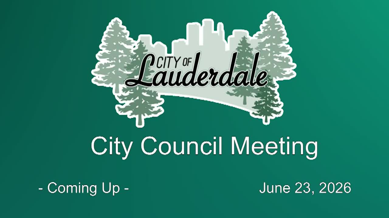 Thumbnail image for LIVE Lauderdale City Council Meeting - 6.23.2026