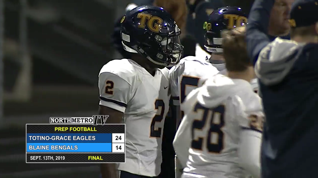 Thumbnail image for Boys Football Totino-Grace vs Blaine 9-13-19